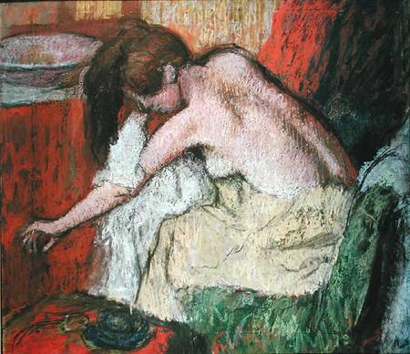 Woman drying herself à Edgar Degas