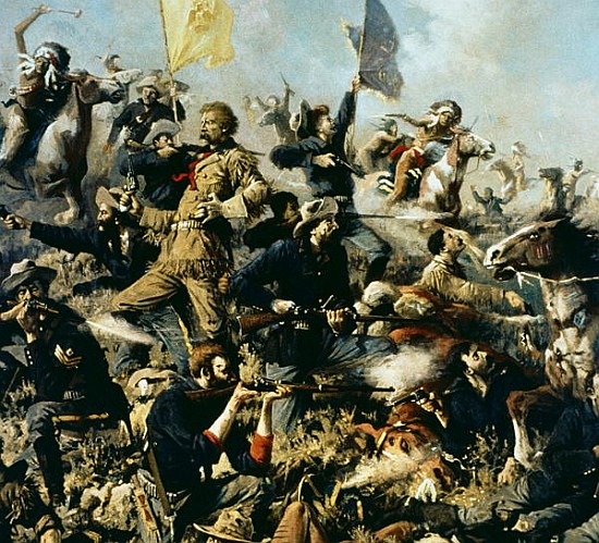Battle of Little Bighorn, 25th June 1876 (centre detail) à Edgar Samuel Paxson