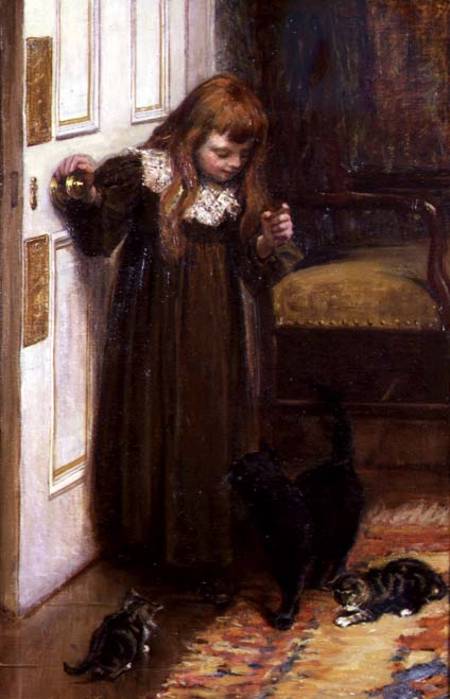 Playing with the kittens à Edith F. Grey