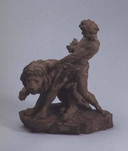 Athlete with a Lion, sculpture à Edme Bouchardon