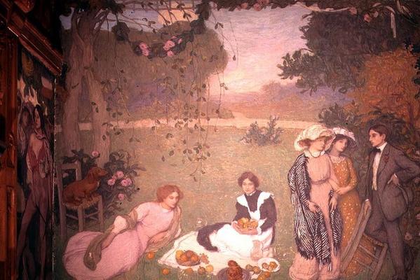 Lunch on the Grass, 1910 (oil on canvas) à Edmond-Francois Aman-Jean