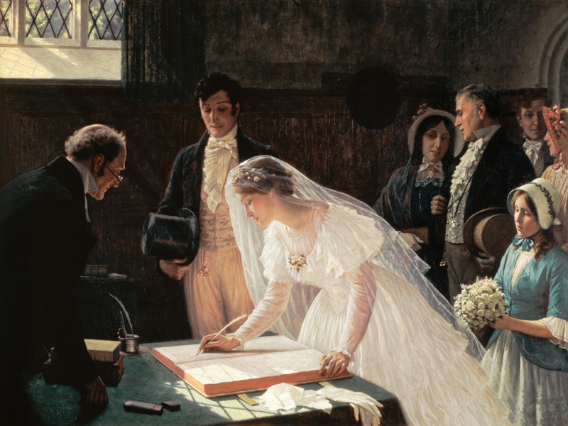 Signing the Register à Edmund Blair Leighton