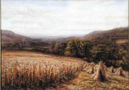 Harvest Time near Ashburton à Edmund George Warren