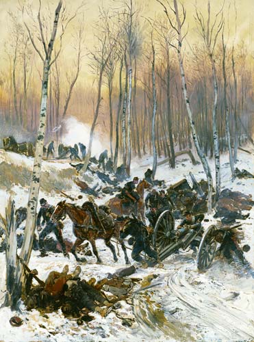Artillery Combat in a Wood during the Siege of Paris à Edouard Detaille