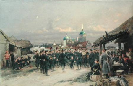 Chorus of the Fourth Infantry Battalion at Tsarskoe Selo à Edouard Detaille