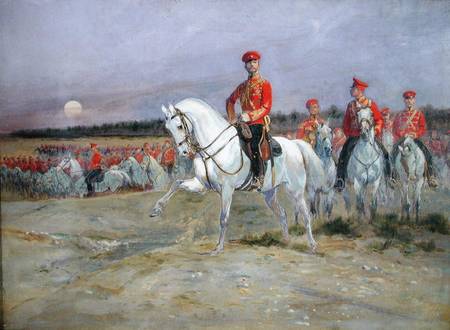 Tsarevich Nicolas (1894-1917) Reviewing the Troops à Edouard Detaille