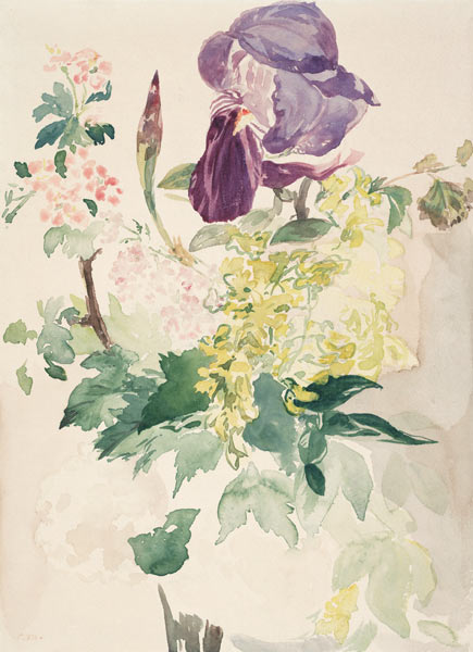 Flower Piece with Iris, Laburnum, and Geranium à Edouard Manet