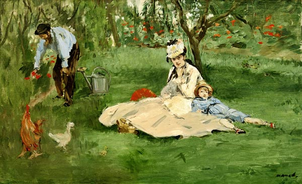 "La famille Monet au jardin" à Edouard Manet