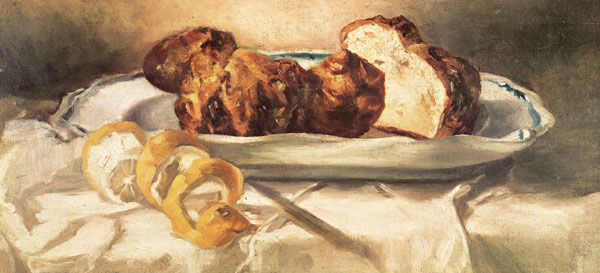 Still life with brioches and lemon à Edouard Manet