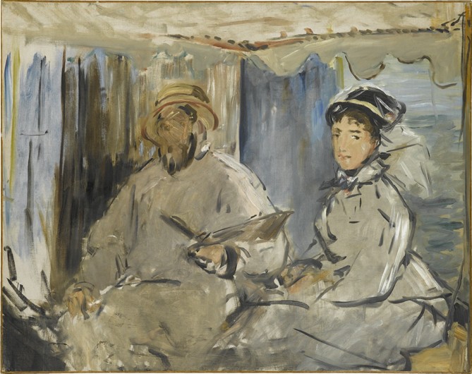 The painter Monet in his atelier à Edouard Manet