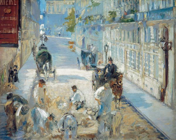La rue Mosnier avec des pavés à Edouard Manet