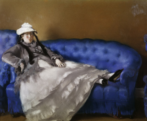 E.Manet, Madame Manet auf blauem Sofa à Edouard Manet