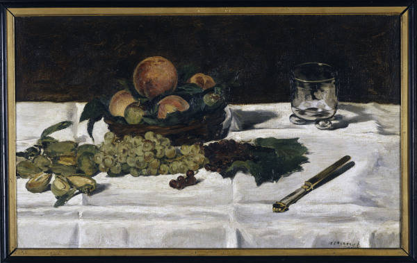 Manet/Nature morte: fruits su rune table à Edouard Manet