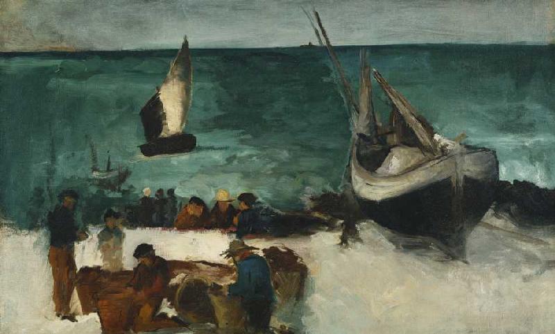 Fischer bei ihren Booten à Edouard Manet