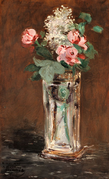 Flowers in a crystal vase à Edouard Manet