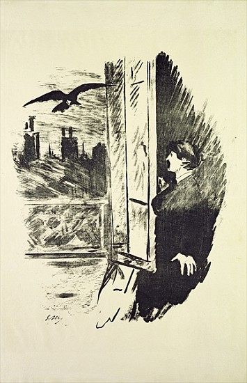 Illustration for ''The Raven'', Edgar Allen Poe à Edouard Manet