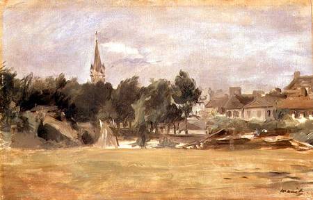 Landscape with a Village Church à Edouard Manet