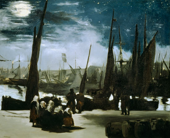 Moonlight on Boulogne Harbour à Edouard Manet
