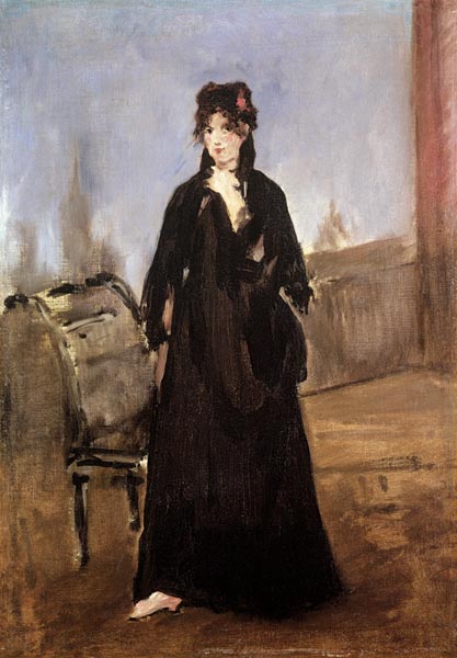 Portrait of Berthe Morisot (1841-95) in Pink Shoes à Edouard Manet