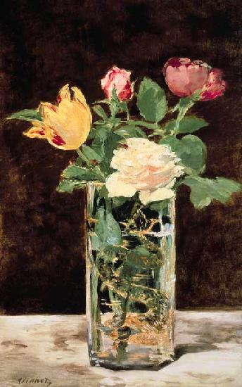 Roses and Tulips in a Vase