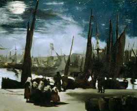 Moonlight on Boulogne Harbour