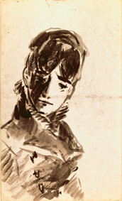 tête d'étude féminine à Edouard Manet