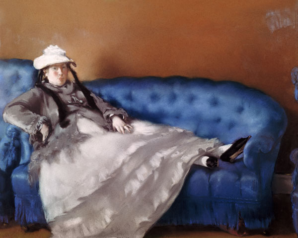Madame Manet on a Blue Sofa à Edouard Manet