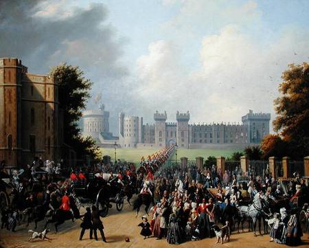 The Arrival of Louis-Philippe (1773-1850) at Windsor Castle, 8th October 1844 à Edouard Pingret