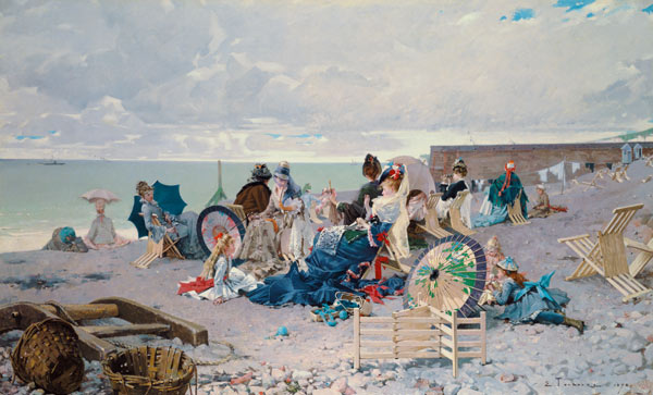 Beach at Yport à Edouard Toudouze