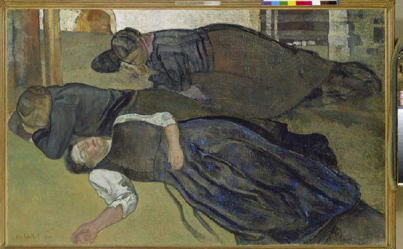 Femmes dormant à Edouard Vallet