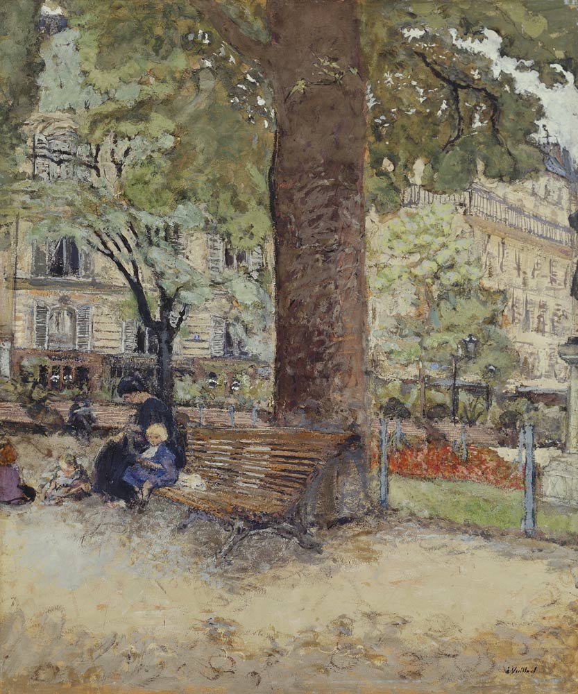 The Square at Vintimille, c.1925 (tempera on paper)  à Edouard Vuillard