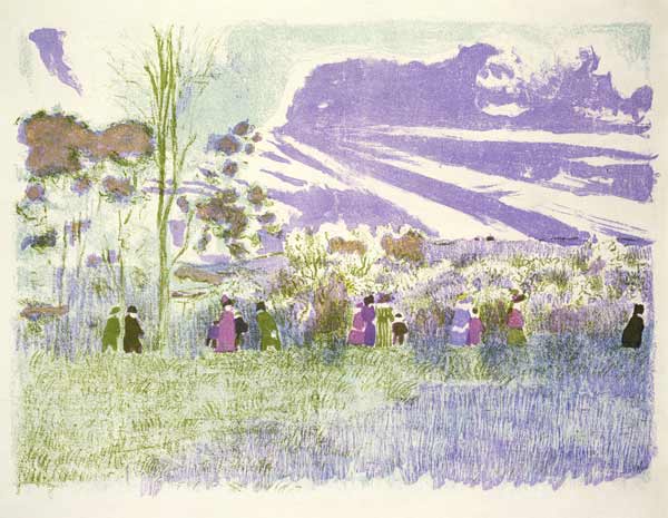 Across the Fields, 1898/99 (colour litho)  à Edouard Vuillard