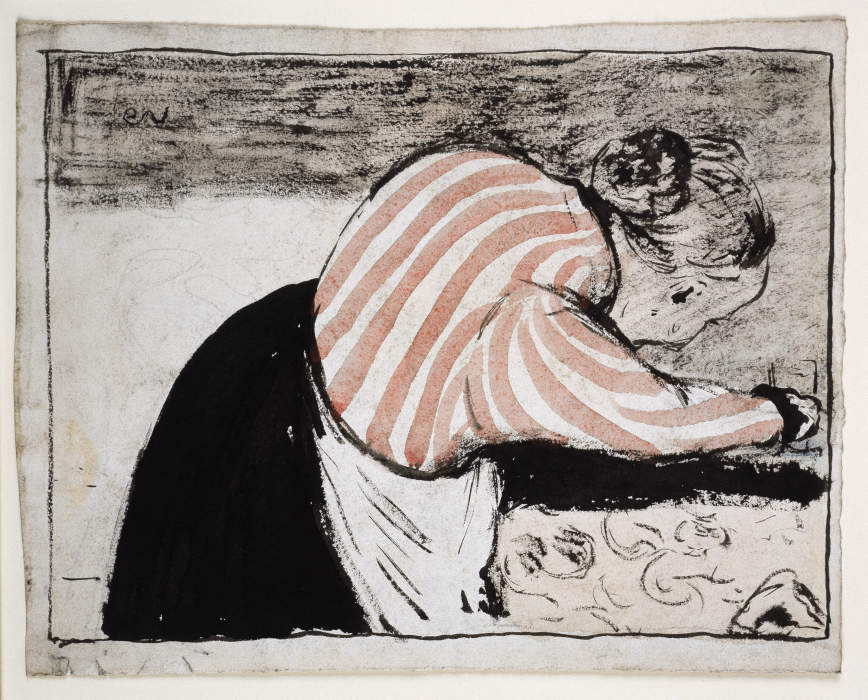 Alte Frau beim Tischdecken à Edouard Vuillard