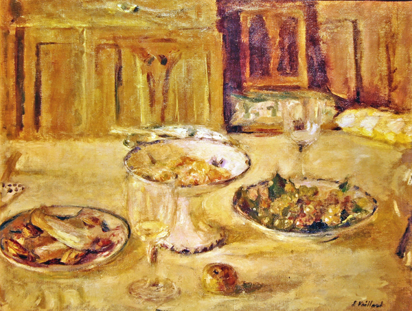 Bowls of fruit and biscuits and wineglass (oil on canvas)  à Edouard Vuillard