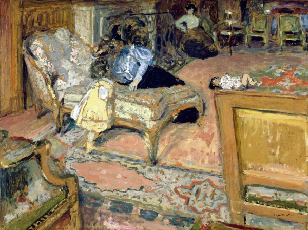 Confidence (The Bernheim Children in the Salon) 1905 (oil on board laid down on panel)  à Edouard Vuillard