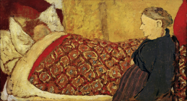 Das Wiegenlied: Marie Roussel im Bett, à Edouard Vuillard