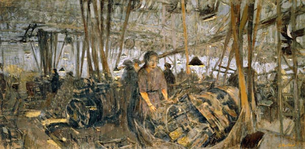Interior of a Munitions Factory: The Forge, 1916-17 (tempera on canvas)  à Edouard Vuillard