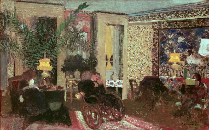 Interior or, The Salon with Three Lamps, 1899 (oil on canvas)  à Edouard Vuillard