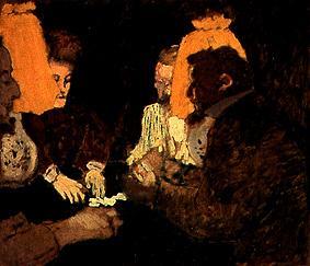 Avec le jeu de cartes (les frères Nathanson et le couple Blum) à Edouard Vuillard