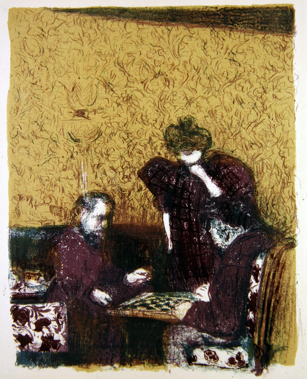 La partie de dames, from ''Paysages et Interieurs, published 1899 (colour litho)  à Edouard Vuillard