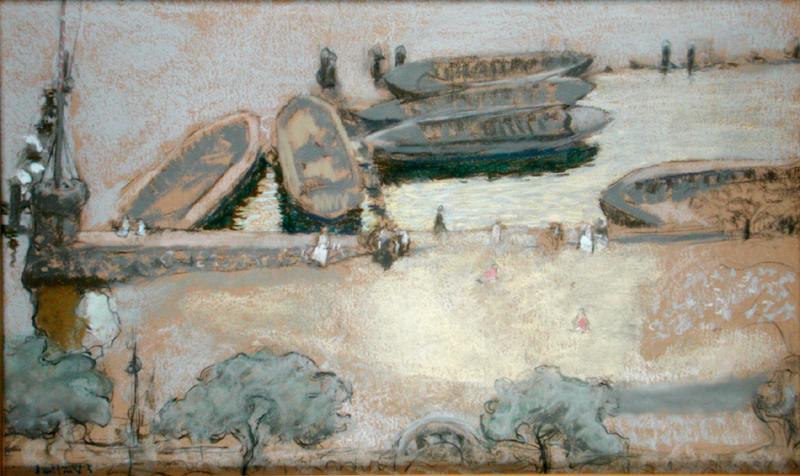Loschplatz on the Aussenalster, 1913 (pastel on card)  à Edouard Vuillard
