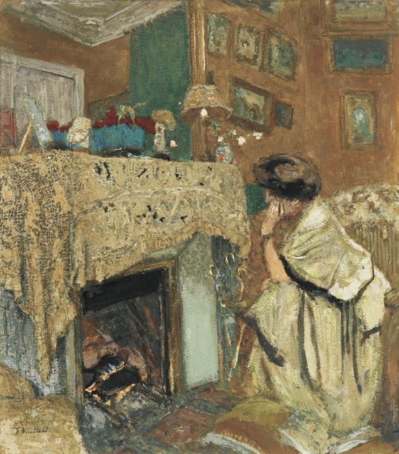 Madame Hessel by the fireplace à Edouard Vuillard