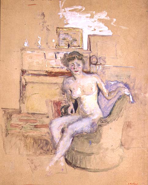 Seated Female Nude, 1940 (board)  à Edouard Vuillard