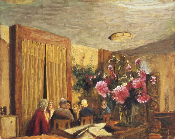 The Card Party, c.1923 (distemper on panel)  à Edouard Vuillard