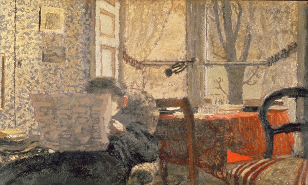 The Newspaper Reader, c.1896-98 (oil on board)  à Edouard Vuillard