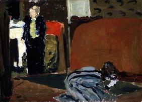 Woman Looking Under a Bed, c.1895 (oil on paper) 