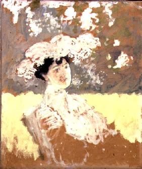 Woman with a Hat, 1901 (oil on board) 