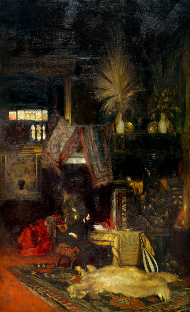 Hans Makart in seinem Atelier à Eduard Charlemont