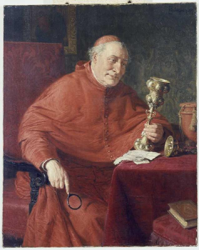 Ein Kardinal betrachtet einen Pokal à Eduard Grützner