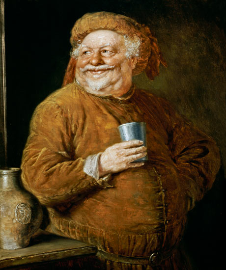 Falstaff avec une tasse d'étain à Eduard Grützner